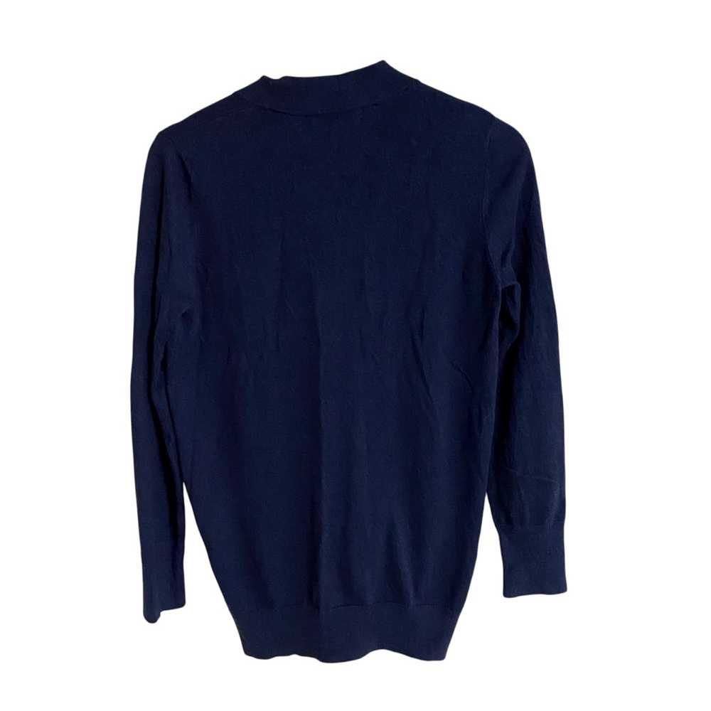 Lands’End navy blue cashmere blend button up long sleeve cardigan sweater size S - Picture 8 of 14